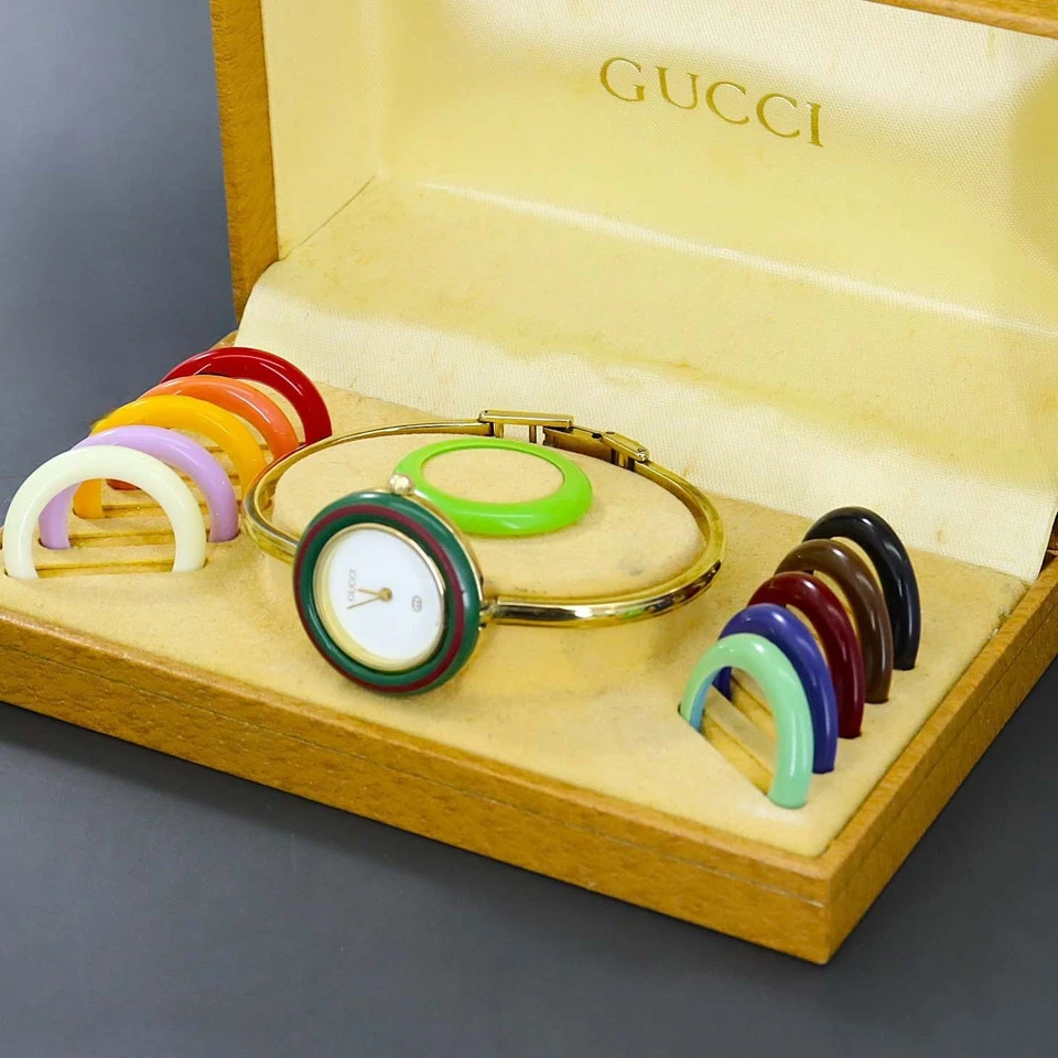 Working Gucci 1100 L Change Bezel Quartz New Battery Belt 16cm - Image 1 of 4