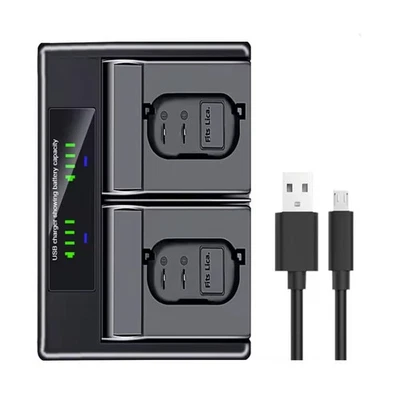 Cargador de viaje doble USB para baterías Leica BP-SCL6 - Compatible con Leica Q3+ Foto 1 de 4