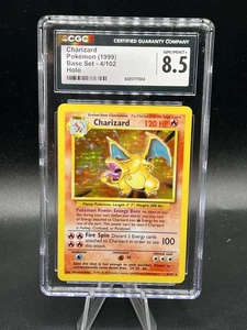 Pokemon -CHARIZARD- Holo Unlimited #4/102 - Base Set - CGC 8.5 - Picture 1 of 2