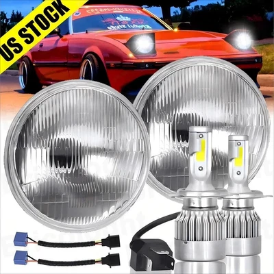 Faros LED 7 pulgadas lente de vidrio haz alto-bajo AAA para Mazda RX-7 1979-1985 Foto 1 de 4