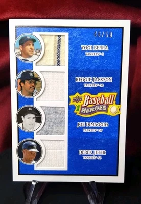 2008 Béisbol Héroes Yogi Berra R. Jackson Joe DiMaggio Derek Jeter/50 CrAzY! Foto 1 de 3