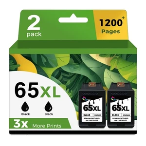 HP 65XL Czarny wkład atramentowy Wymiana 2-pak do drukarek HP - Zdjęcie 1 z 6