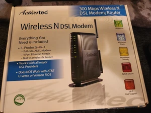 Qwest ACTIONTEC DSL Modem Router 4-Port Wireless Router w/ Ethernet cable - Picture 1 of 2