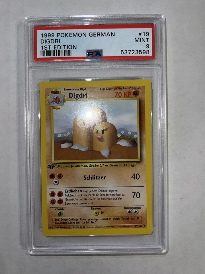 Pokemon 1999 Base Set German 1st edition Dugtrio Dugdri Card *MINT PSA 9* - Image 1 of 1