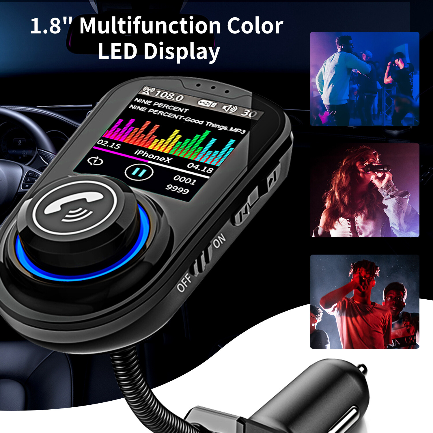 Bluetooth FM Transmitter for Car Radio 