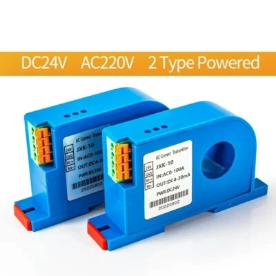 35MM Din Type Current Sensor Ampere Transmitter Closed Loop 4-20mA 0-10V 0-600A - Image 1 of 4