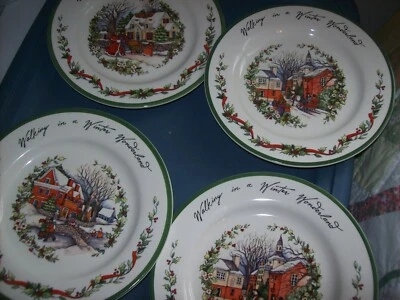 4 platos de ensalada certificados International Susan Winget 8 1/2" Winter Wonderland Foto 1 de 4