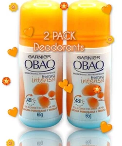 2 PACK OBAO GARNIER DESODORANTE OBAO FRESCURA INTENSA ANTIPERSPIRANT 48Hr 65 G - Picture 1 of 6