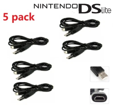 5X USB Battery Charging Cable For Nintendo DS Lite NDSL Charger Lead Power Cord - Image 1 of 4