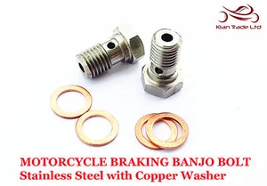 2x Stainless steel M10 x 1.25MM Banjo Bolt Honda Kawasaki Suzuki Yamaha BMW-25 - Picture 1 of 1