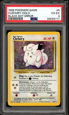 PSA 4 Base Set Unlimited Clefairy Holo 5/102 INK DOT ERROR Pokemon Cards 1999🔥 - Image 1 of 2