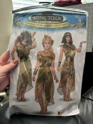 Forum Adulto Largo Dorado Toga Con Cinturón de Cuerda Disfraz de Halloween Talla Única ¡¡Nuevo!!! Foto 1 de 2