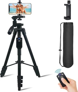 Fugetek 54" Phone Tripod Universal Cell Phone Mount with Bluetooth Remote - Picture 1 of 6