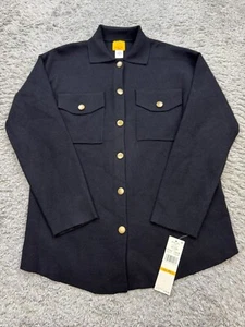 Ruby Rd Jacket Women PS Small Black Key Items Safari Button Shacket Sweater NWT - Picture 1 of 9