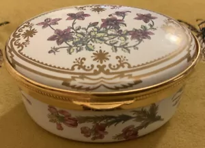 Spode feine Emaillen Stafford Blumen Trinkset Box Campanula Burtonia Thumberia - Bild 1 von 9