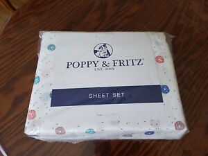 Poppy & Fritz Sheet Set SIZE TWIN XL 100% Cotton NEW Polka Donuts DESIGNED