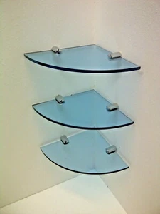 PACK OF 3 ACRYLIC CORNER SHELVES 180MM TO 300MM SIZES VARIOUS PERSPEX COLOURS - Picture 1 of 12