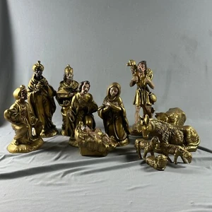 12 Vintage Nativity Figures Japan Goldtone - Picture 1 of 6