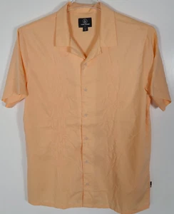 Volcom Men's Size Medium Orange Shirt Short Sleeve Collared Button Front - Picture 1 of 3