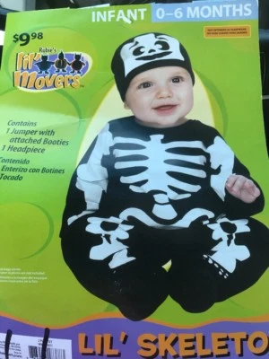Halloween Lil' Skeleton Costume 0-6 Months Infant Jumper - Image 1 of 4