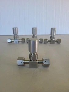 Válvula de fuelle neumática de alta pureza de acero inoxidable Swagelok SS-BN8FR8-C 7/16" - Imagen 1 de 10