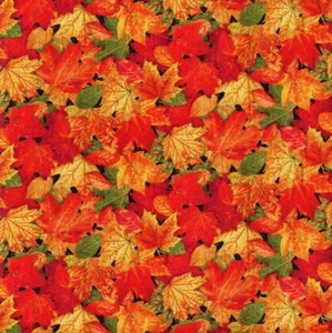 Fall Leaves Landscape Medley Multi Sew Fabric ELIZABETH'S STUDIO - Picture 1 of 1