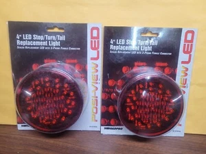 2 Road Pro 4" LED Stop Turn Tail  Lights, 40 Bulb, Female Connector, RP-5570R40L - Picture 1 of 1