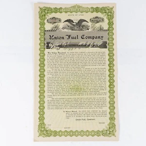 1908 Union Fuel Company Utah $1000 Gold Bond Certificate Coupons Attached - Picture 1 of 7
