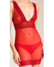 LaPerla Tulles Nervure Slip Nightgown Red with Tong Size US XS, UK 10, EU 36 NEW