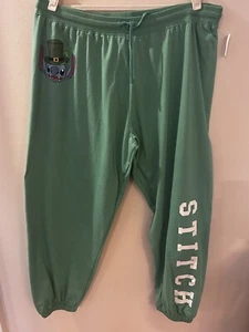 NWT Disney Womens Lilo Stitch Joggers Sz 3X Green St. Patricks Day Elastic Hem - Picture 1 of 6