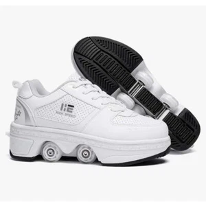 2-in-1 Roller Skates & Sneakers Unisex Retractable Wheels Size 3.5(34) - Picture 1 of 6