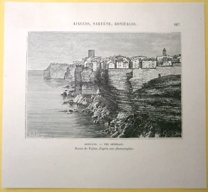 Impresión Reclus 1887 Francia: Bonifacio, Córcega, #56 - Imagen 1 de 1