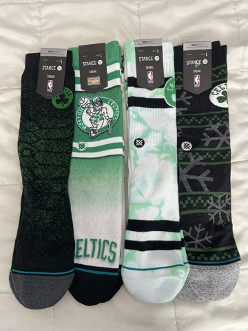 Stance NBA Boston Celtics Cross Court Infiknit Crew Socks Men's Size Large 9-13 Cover