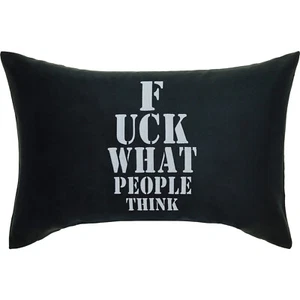 Fuck What People Think Sofakissen 40x60cm Schwarz Rocker/Punker/Hardrocker/Biker - Bild 1 von 7