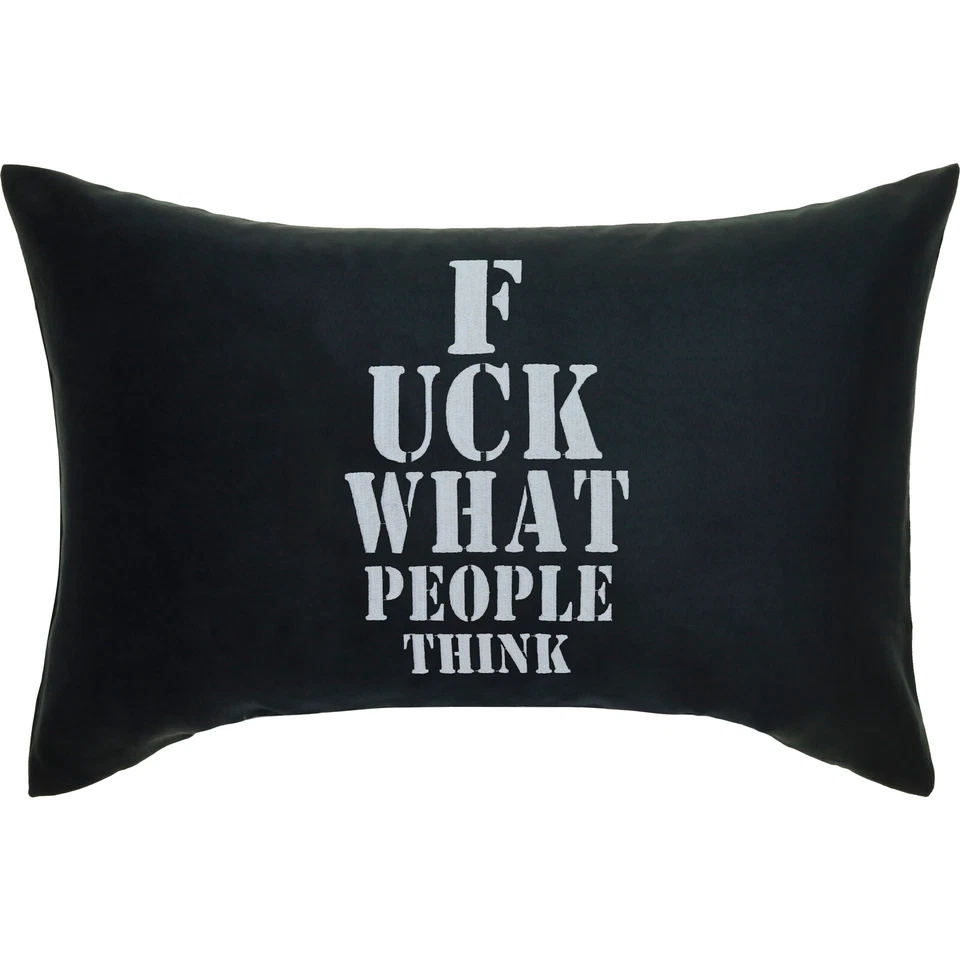 Fuck What People Think Sofakissen 40x60cm Schwarz Rocker/Punker/Hardrocker/Biker - Bild 1 von 4
