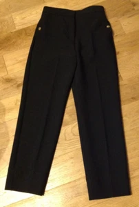 Pantaloni Marks & Spencer Evie vita alta dritti 7/8 tasche taglia 8 UK neri - Foto 1 di 4