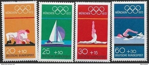 SKV) 1972. Germany. Munich. Olympics. Different Sports. 4 bells. mnh - Picture 1 of 1