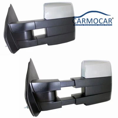 Зеркала буксировочные с электроприводом с подогревом для пикапа Ford F150 2007-2014 сигнальная лужа хромированные - Изображение 1 из 4