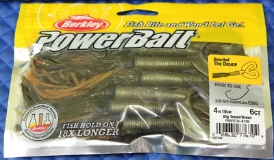 Berkley PowerBait Soft Bait Bearded The Deuce 4.0" 6ct PBBRTD4 CHOOSE YOUR COLOR - Image 1 of 3