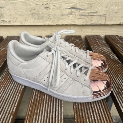 Adidas Women's Superstar 80's Metal Toe Rose Gold Cap Off White Size 5 US s75057 - Image 1 of 4