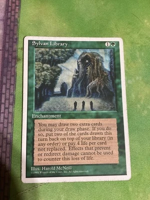 Sylvan Library #157 (MP) Fourth Edition 4ED Magic MTG - Image 1 of 4