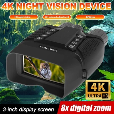 New CZ080 Night Vision Goggles 8X Zoom 4K Digital HD IR Binoculars Hunting - Image 1 of 4