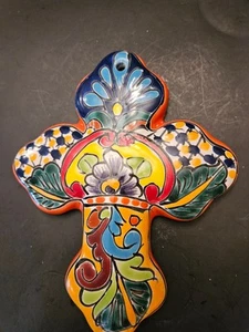 Talevera Mexikanisches Töpferkreuz - Bild 1 von 5