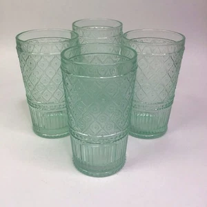 Godinger Claro Old Fashion Highball Glass Set Of 4 Green Heavy 17 oz - Picture 1 of 8