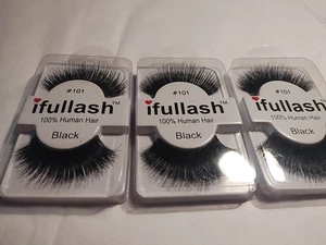 3 IFullash #101 Human Hair Eyelashes - Picture 1 of 2