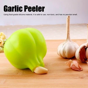 Pelapatate aglio in silicone verde grado alimentare materiale morbido strumento peeling per casa K - Foto 1 di 22
