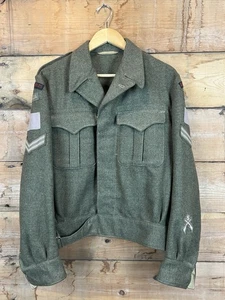 British Queens Own Rifles 1951 Serge Bluse Gr. 16 Serge Bond Kleidung mit Patches - Bild 1 von 7
