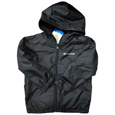 Columbia Youth XXS 4/5 Black Windbreaker Rain Jacket Lightweight Full Zip Omni - Image 1 of 2