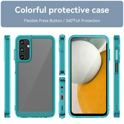Custodia ibrida TPU acrilico blu trasparente per Samsung Galaxy A05s serie - Immagine 1 di 4