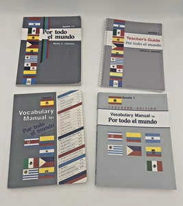 Abeka Spanish 1, Por Todo El Mundo Set, Teacher’s Guides and student Workbooks - Picture 1 of 3